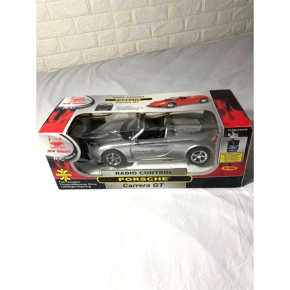 Vintage 2005 New Bright Porsche Carrera GT RC Car Silver No 918 49MHz New In Box